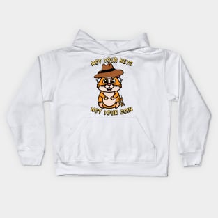 Funny Hamster - Not your keys not your coin Kids Hoodie